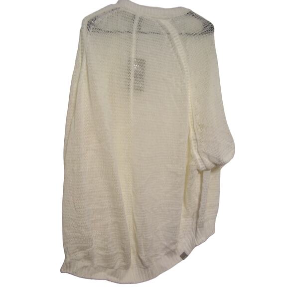 Bench Women's White knitted Short Sleeves Open Front Cardigan Sweater SizeS - Picture 2 of 2